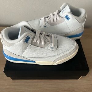 Air Jordan’s White and Blue Sneakers